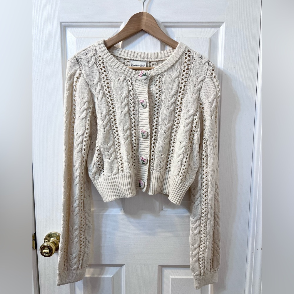 NWT Freshman 1996 Floral Embroidered Button Cardigan Size Medium - Picture 5 of 5